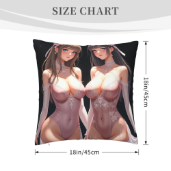 Double-Sided Cute Girl Theme Plush Pillow Cover - OkkoMall