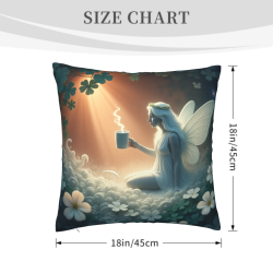 Housse de coussin en peluche sur le thème de la forêt enchantée - 18x18 pouces | OKOMALL