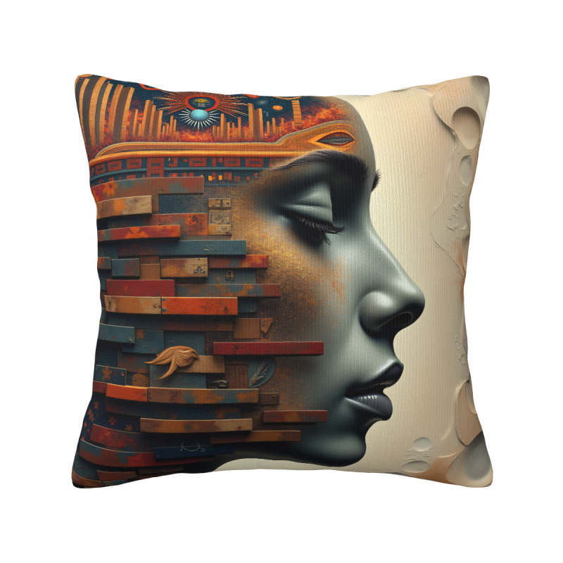 Abstract Portrait Plush Pillow Cover - Okomall