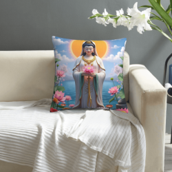 Copricuscino in peluche di Guanyin - Okomall