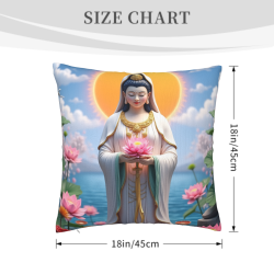 Copricuscino in peluche di Guanyin - Okomall