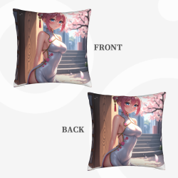 Funda de Almohada Japonesa de Cerezo y Chica - Okomall