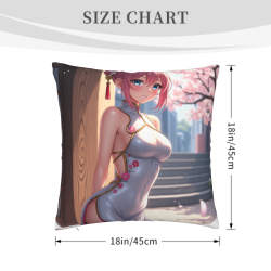 Housse de Coussin Japonaise Cerisier et Jeune Fille - Okomall