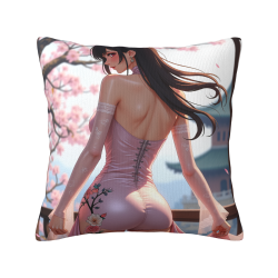 Taie d'Oreiller en Peluche Motif Fille Jolie - Okomall