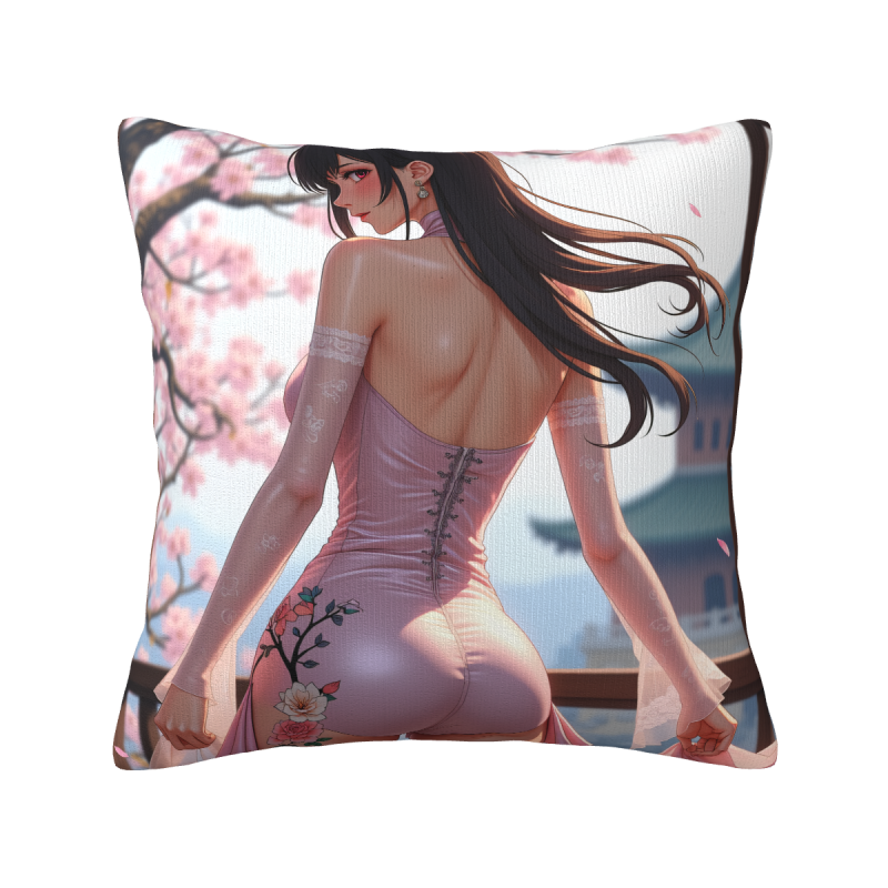 精美少女毛绒抱枕套 - Okomall