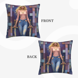 Мягкая наволочка с изображением Dreamy Girl - 18x18 дюймов | OKOMALL