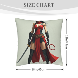 Magnifique housse de coussin de guerrière samouraï - Okomall
