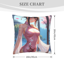 Funda de cojín de chica japonesa - Jardín de cerezos | Okomall