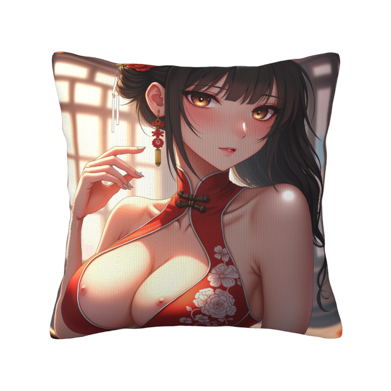 精緻少女風毛絨抱枕套 - Okomall