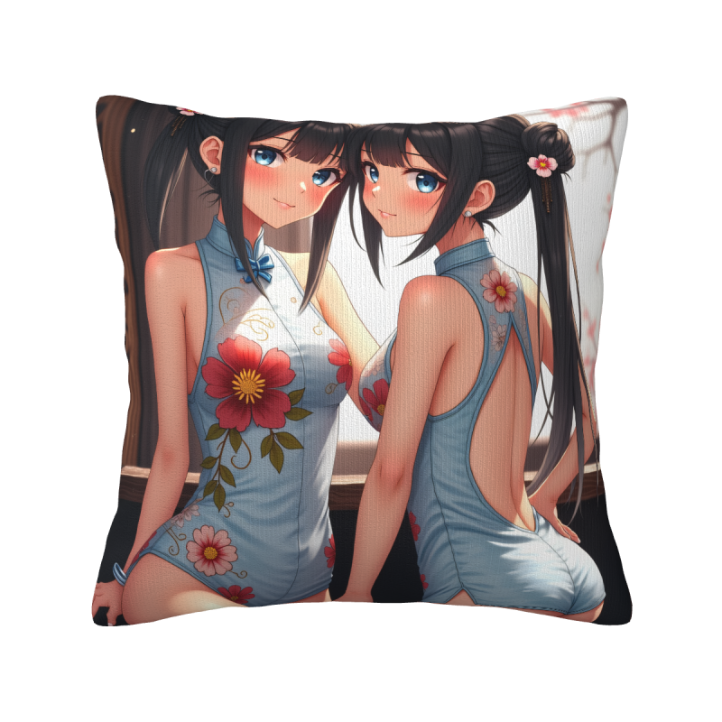 動漫少女毛絨抱枕套 - Okomall