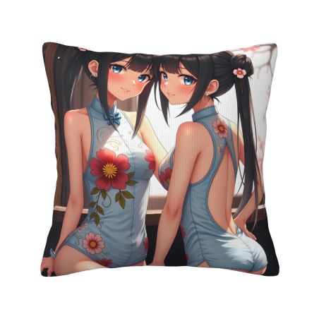 動漫少女毛絨抱枕套 - Okomall