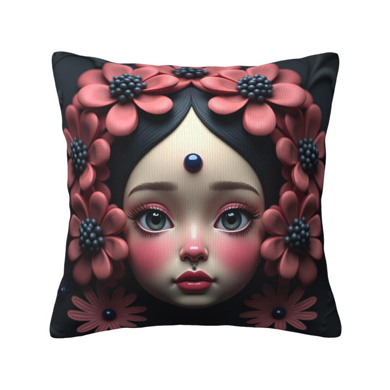 Dreamy Girl Double-Sided Printed Plush Pillow Cover - Okomall