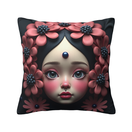 夢幻少女雙面印花毛絨抱枕套 - Okomall