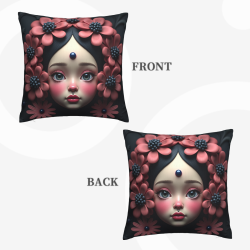 Dreamy Girl Double-Sided Printed Plush Pillow Cover - Okomall