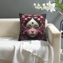 Dreamy Girl Double-Sided Printed Plush Pillow Cover - Okomall