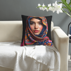 Taie d'oreiller en peluche avec portrait féminin esthétique - Okomall