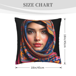 Beautiful Female Portrait Plush Pillow Cover - Okomall