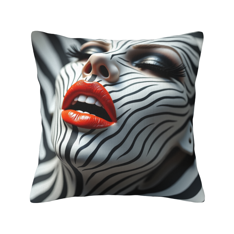 Housse de coussin en peluche à portrait double face - Okomall