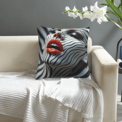 Housse de coussin en peluche à portrait double face - Okomall