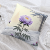 Housse de coussin en peluche à motif de paysage enneigé et de prunier - Okomall