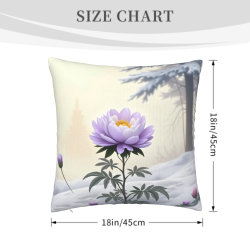 雪景色梅の花のぬいぐるみクッションカバー - Okomall