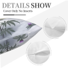 Housse de coussin en peluche à motif de paysage enneigé et de prunier - Okomall