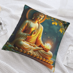 Funda de cojín de peluche con diseño de bosque zen - Okomall