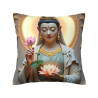Coussin en peluche avec motif Guanyin - Okomall