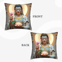 Coussin en peluche avec motif Guanyin - Okomall