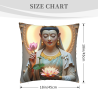 Coussin en peluche avec motif Guanyin - Okomall
