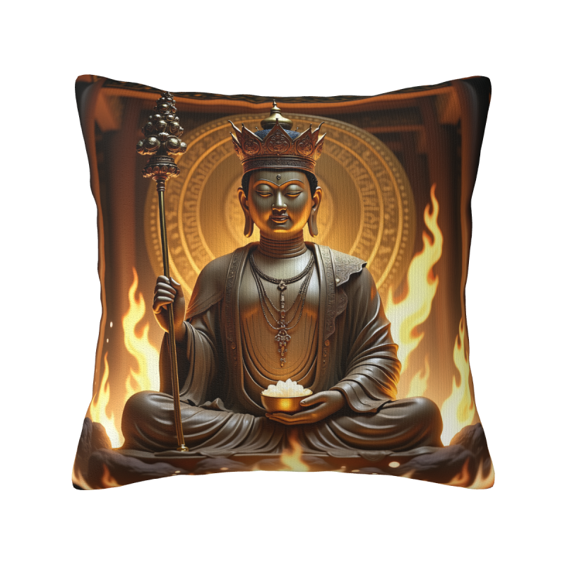 Cuscino in peluche con immagine di Buddha Zen - Okomall
