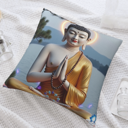 禪意佛像抱枕套 - 18x18英寸 | Okomall