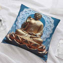 Plush Cushion Cover with Abstract Ink Landscape - Okomall