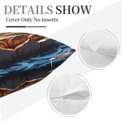 Plush Cushion Cover with Abstract Ink Landscape - Okomall