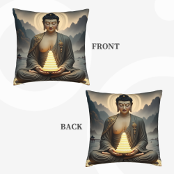 Housse de coussin en peluche Zen Bouddha - 18x18 pouces | OKOMALL