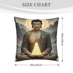 禪意菩提毛絨抱枕套 - 18x18英寸 | OKOMALL
