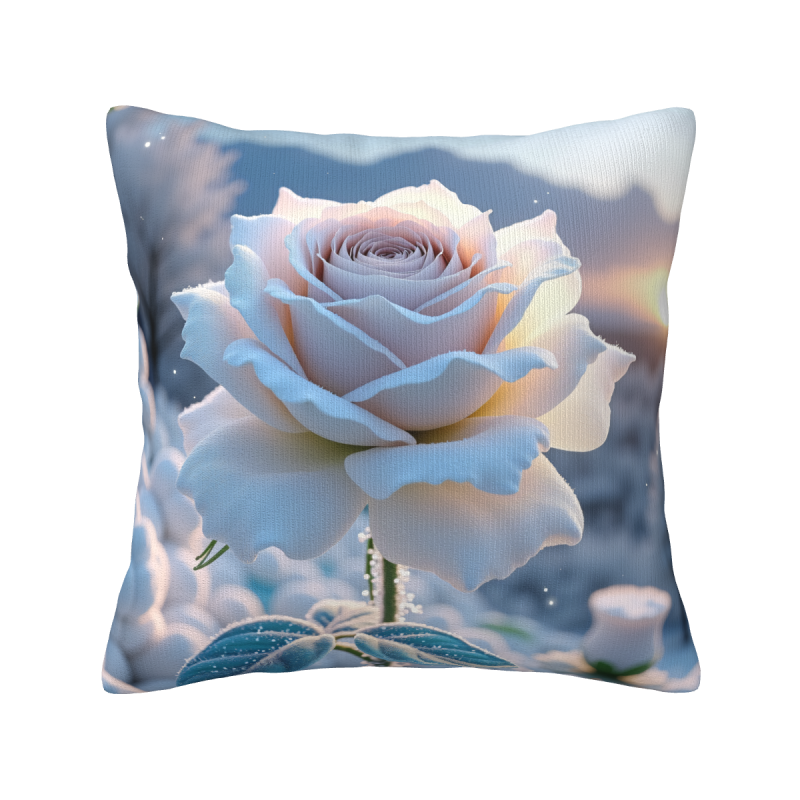 Housse de coussin en peluche à motifs de pétales de rêve - Okomall