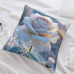 Funda de cojín de felpa con diseño de pétalos de ensueño - Okomall