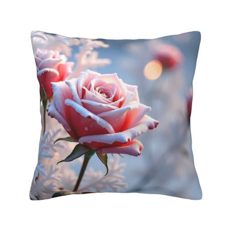 Housse de coussin en peluche à motifs de pétales de rêve - 18x18 pouces | OKOMALL