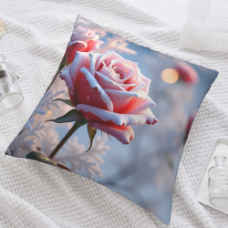 Funda de cojín de felpa con motivos de pétalos de ensueño - 18x18 pulgadas | OKOMALL
