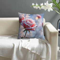 Funda de cojín de felpa con motivos de pétalos de ensueño - 18x18 pulgadas | OKOMALL