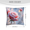 Housse de coussin en peluche à motifs de pétales de rêve - 18x18 pouces | OKOMALL