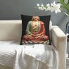 Housse de coussin en peluche de lotus zen - Okomall