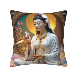 Funda de cojín de peluche de la Bodhisattva Guanyin - Okomall