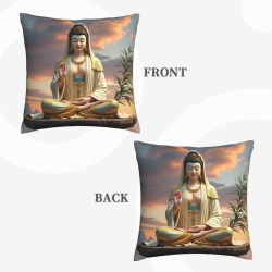 غمّاء وسادة زينية زهرة اللوتس - 18 × 18 بوصة | Okomall