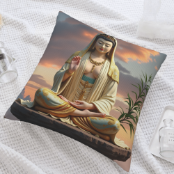 禪意 연꽃 쿠션 커버 - 18x18인치 | Okomall