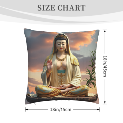 禪意 연꽃 쿠션 커버 - 18x18인치 | Okomall
