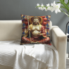 Housse de coussin en peluche avec image de Bouddha Zen - Okomall