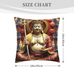 Copri-cuscino in peluche con immagine di Buddha Zen - Okomall