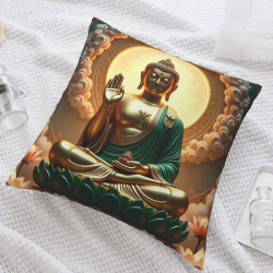 Zen Lotus Flower Plush Pillow Cover - Okomall